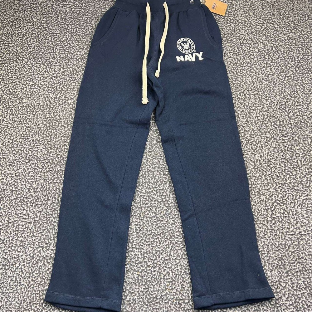 US Navy Sweatpants Men Small Navy Blue Pro-Weave Fleece Lounge Pants 26x33 New